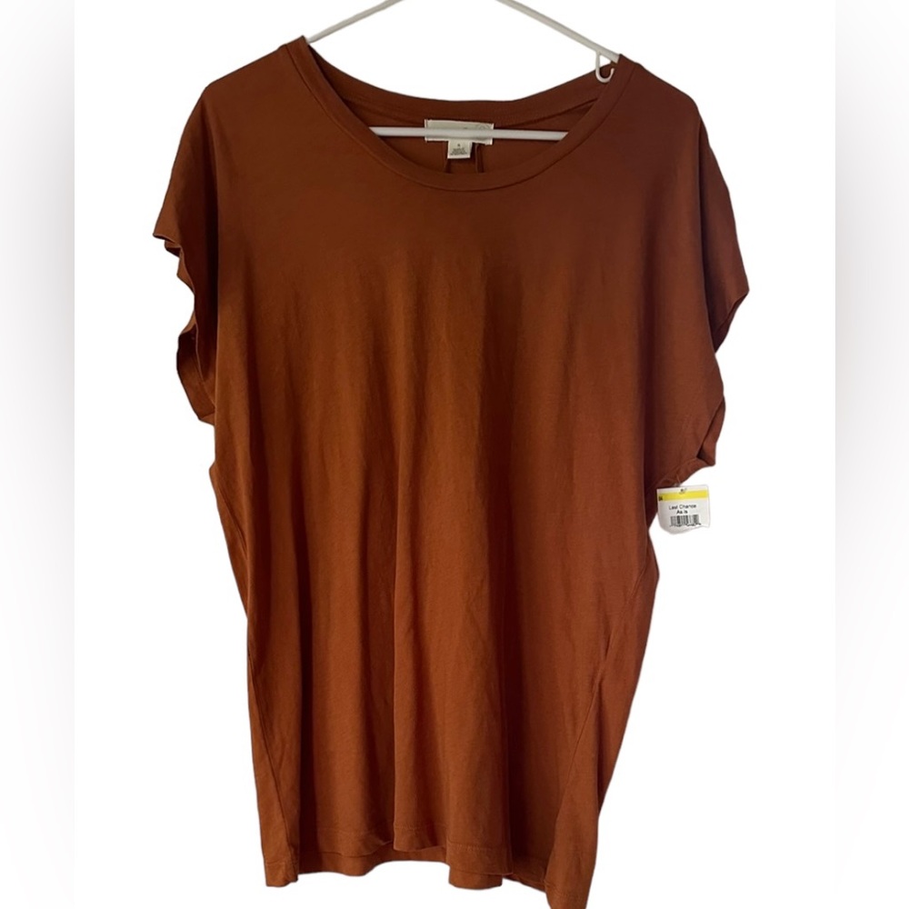 Treasure & Bond Washed Sleeveless CrewNeck Tee Size Small Orange/Rust NWT